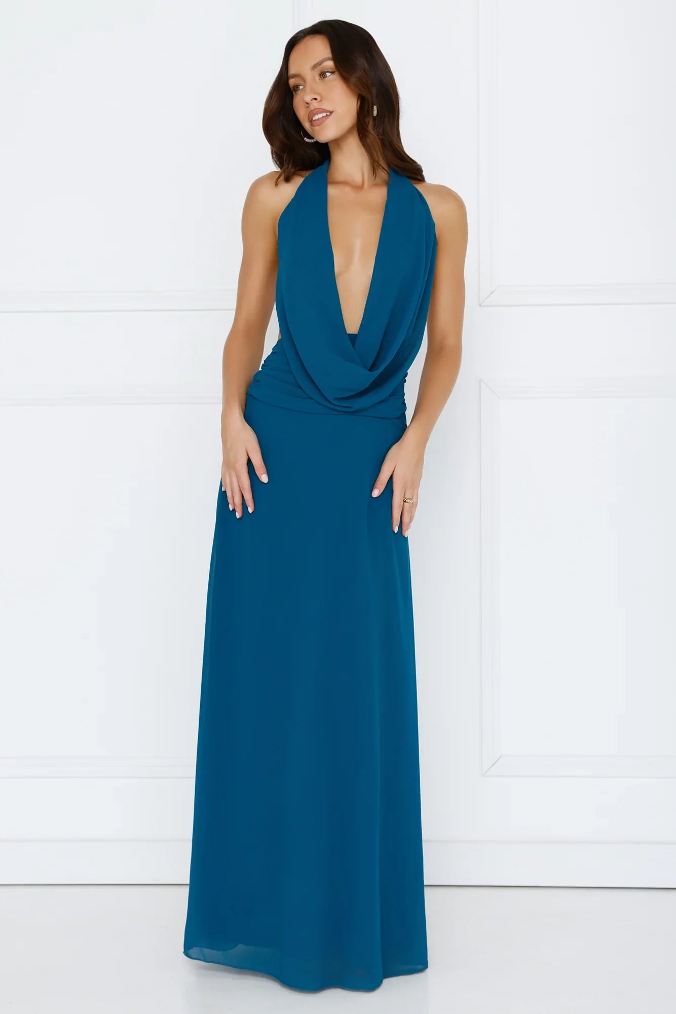 Trixie Halter Maxi Dress Teal